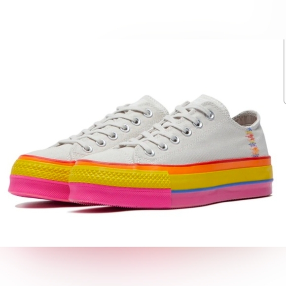 Converse Shoes - Converse Canvas Sneakers with Yellow and Pink Soles